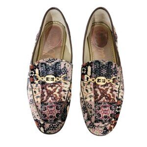 Sam Edelman Loafer Shoes Womens 6.5 Loraine Flats Patchwork Slip-On AOP Velvet